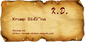 Krump Diána névjegykártya